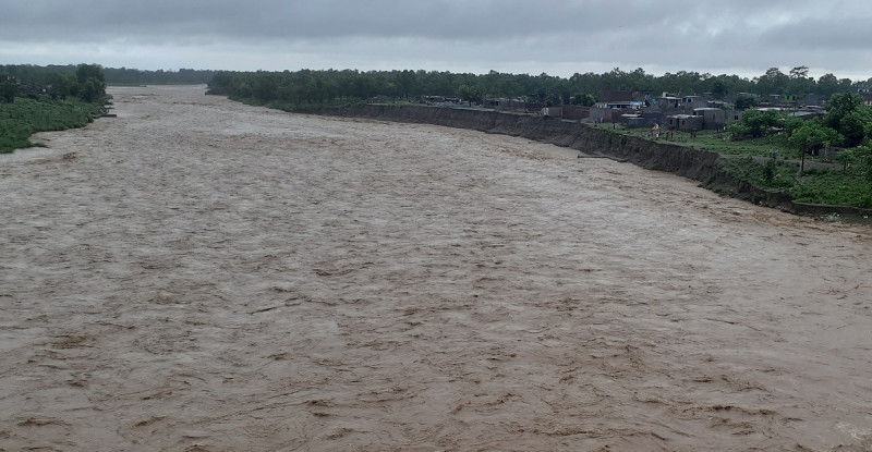 रूपन्देही, पाल्पा र नवलपुरमा भारी वर्षा, तिनाउ नदीले पार गर्‍यो खतराको तह